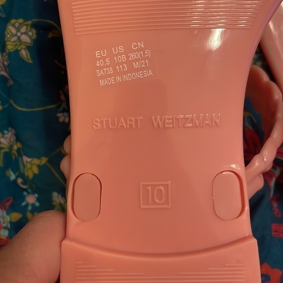 Brand New Stuart Weitzman Braida Sawyer Jelly Sandals Braided Strap Slides Peach - Picture 8 of 9